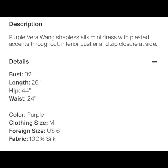 Vera Wang 100% Silk Mini Dress Size 6 - Picture 4 of 9